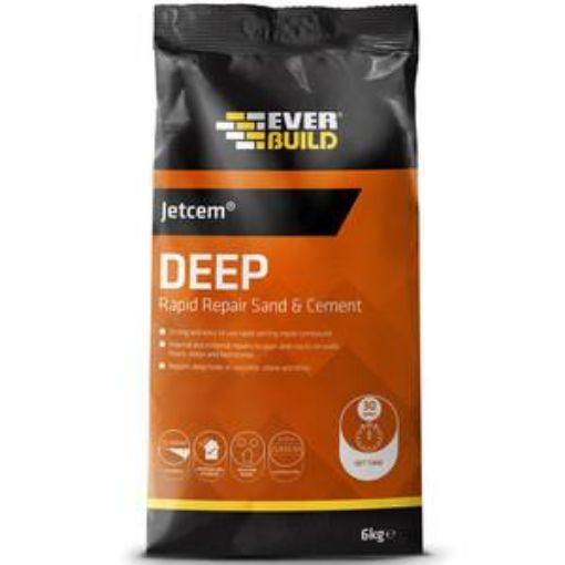 Picture of SIKA Jetcem Grey Deep Rapid Repair Sand & Cement 6kg Bag Fast Setting