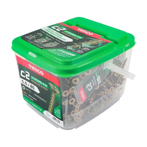 Picture of Timco C2 Strong-Fix PZ Screws Double-Countersunk 5.0x80mm Tub of 350 Multi-Purpose Screw