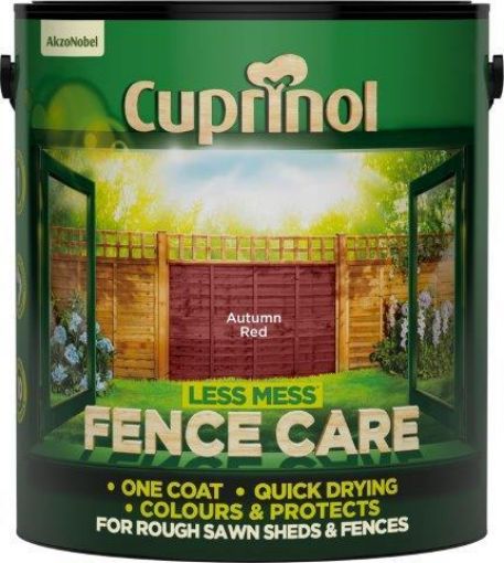 Picture of Cuprinol Less Mess Fence Care Autumn Red Shed & Fence Paint 6L