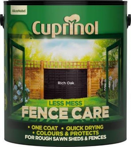 Picture of Cuprinol Less Mess Fence Care Rich Oak Shed & Fence Paint 6L