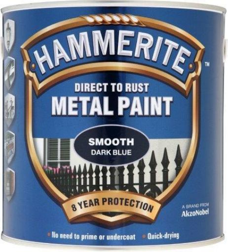 Picture of Hammerite Smooth Dark Blue Metal Paint 2.5L Direct To Rust
