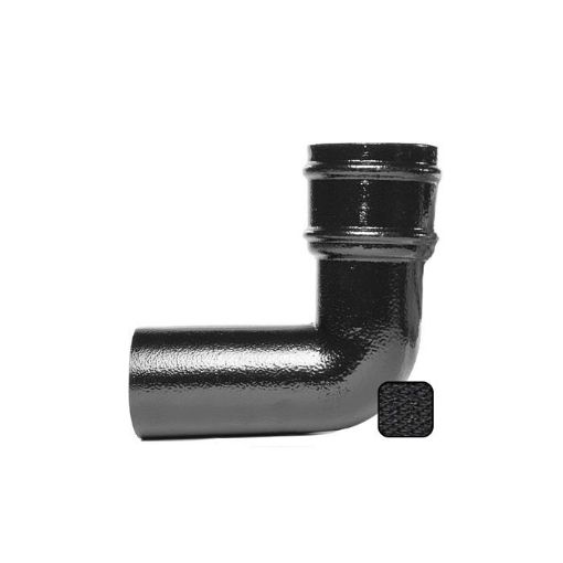 Picture of Alumasc Cast Aluminium Black Round Guttering 63mm 90 Degree Downpipe Bend
