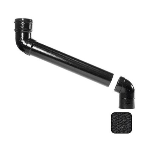 Picture of Alumasc Cast Aluminium Black Round Guttering 63mm Adjustable Offset