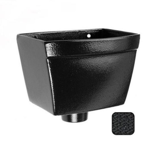 Picture of Alumasc Cast Aluminium Black Round Guttering 63mm Downpipe Hopper