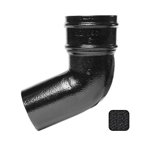 Picture of Alumasc Cast Aluminium Black Round Guttering 76mm 112 Degree Downpipe Bend