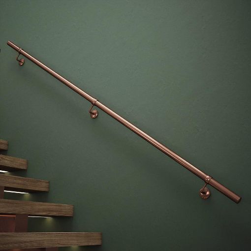 Picture of Rothley Antique Copper Handrail Kit 3.6m Stair Handrail