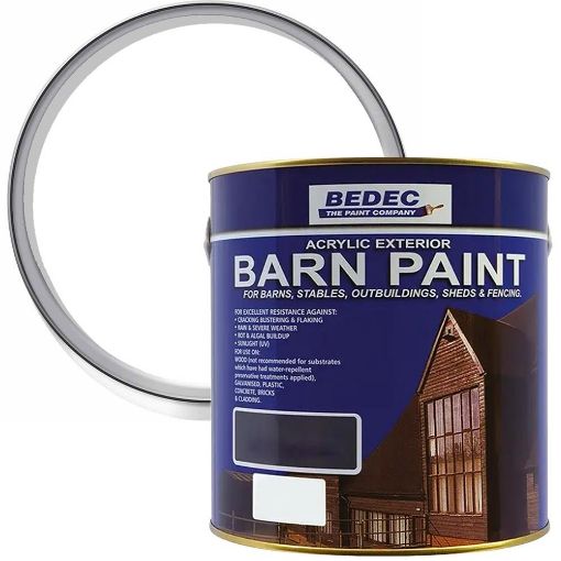 Picture of Bedec Waterbased Acrylic White Barn Paint 2.5L