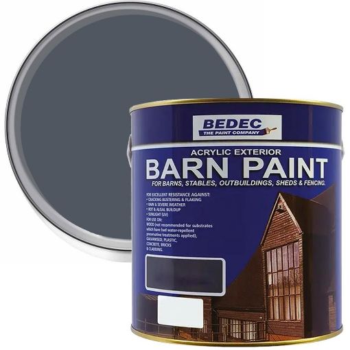 Picture of Bedec Waterbased Acrylic Battleship Grey Barn Paint 2.5L