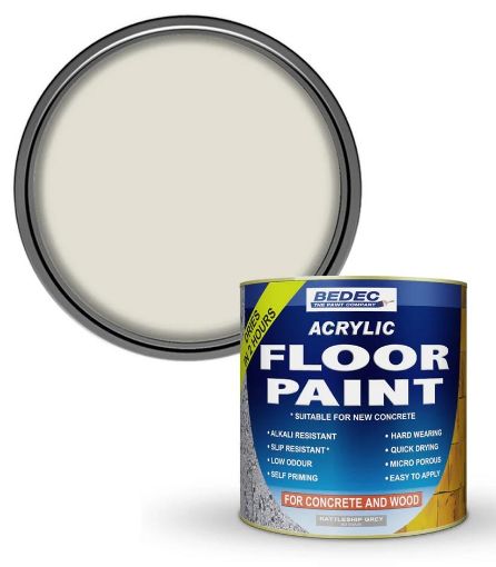 Picture of Bedec Acrylic Base Light Grey Concrete Garage Floor Paint 1L