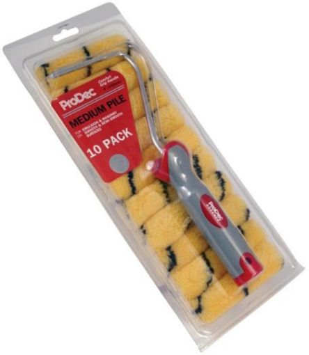 Picture of ProDec Tiger 4" Medium Pile Mini Roller & Frame Set 10 Rollers